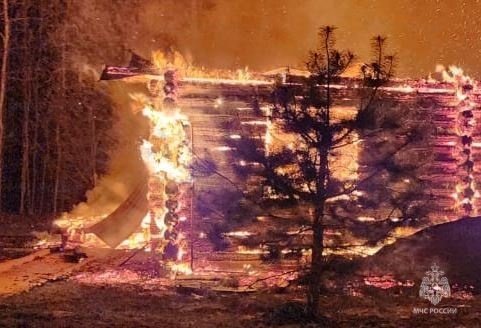Пожар в Тарусском районе, д. Ильинское